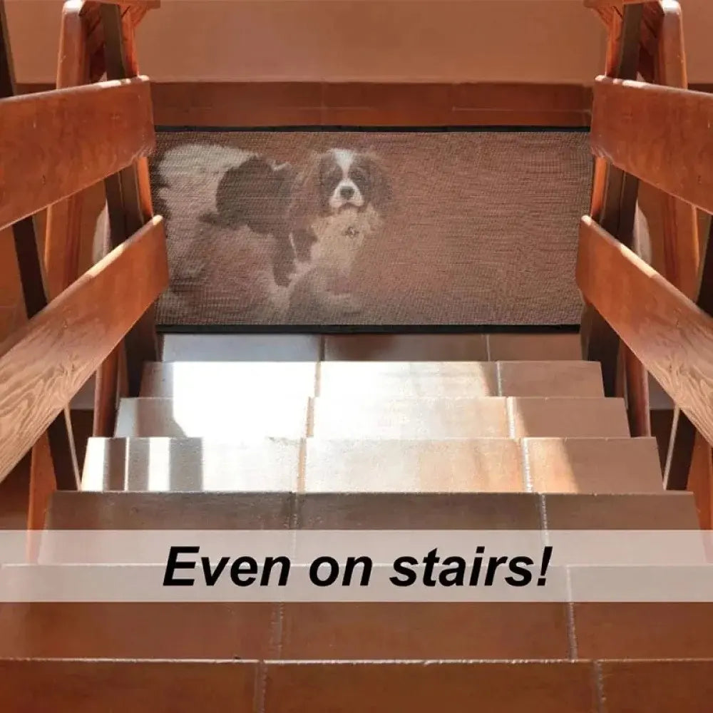 Pet Dog Gate Network Fence - Folding Breathable Mesh Enclosure for Stairs, Child Safety Barrier, and Portable Playpen