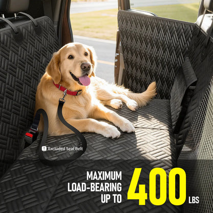 Premium Dog Car Seat Cover with Reinforced Base, Supports Up to 400 lbs | Innovative Waterproof Hammock Design for Cars, SUVs & Full-Size Trucks (Available in Small & Large Sizes)