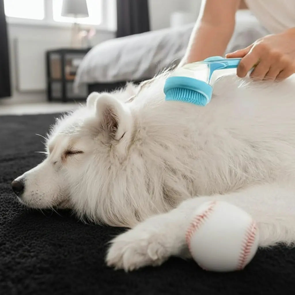 2026 Enhanced 2-in-1 Pet Bath Brush with Soap Dispenser, Soft Silicone Grooming and Shedding Comb for Dogs and Cats, Gentle Massage Scrubber for Efficient Bathing and Improved Coat Cleanliness