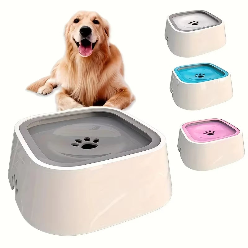 Pet Water Bowl with Slow Feeder Design - No-Spill Dog Water Dish