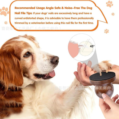 Pet Nail File and Grooming Board - Effortless Nail Smoothing for Dogs and Cats with 3 Replaceable Sheets and Ergonomic Wooden Handle