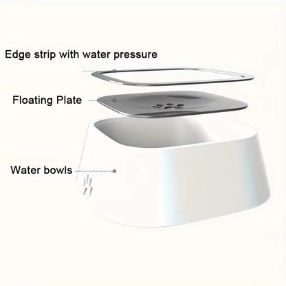 Pet Water Bowl with Slow Feeder Design - No-Spill Dog Water Dish