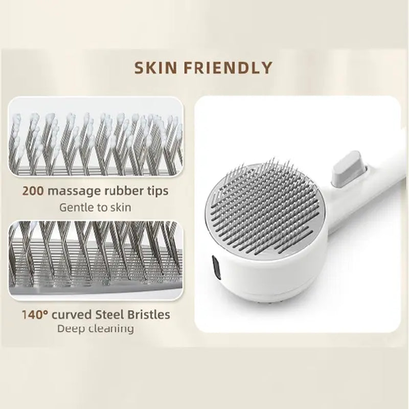 Fresh Fur 2-in-1 Pet Shower Brush and Steam Comb for Cats and Dogs - Deshedding and Grooming Tool
