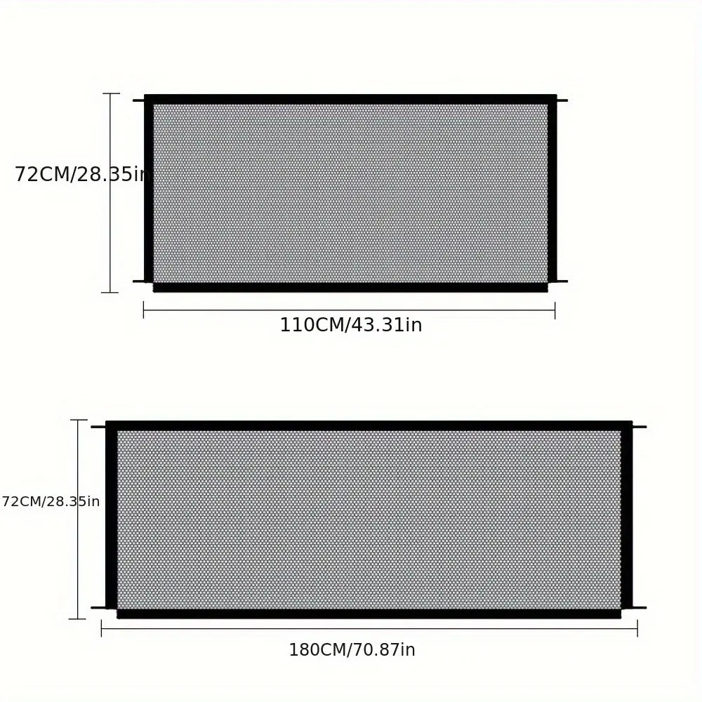 Pet Dog Gate Network Fence - Folding Breathable Mesh Enclosure for Stairs, Child Safety Barrier, and Portable Playpen