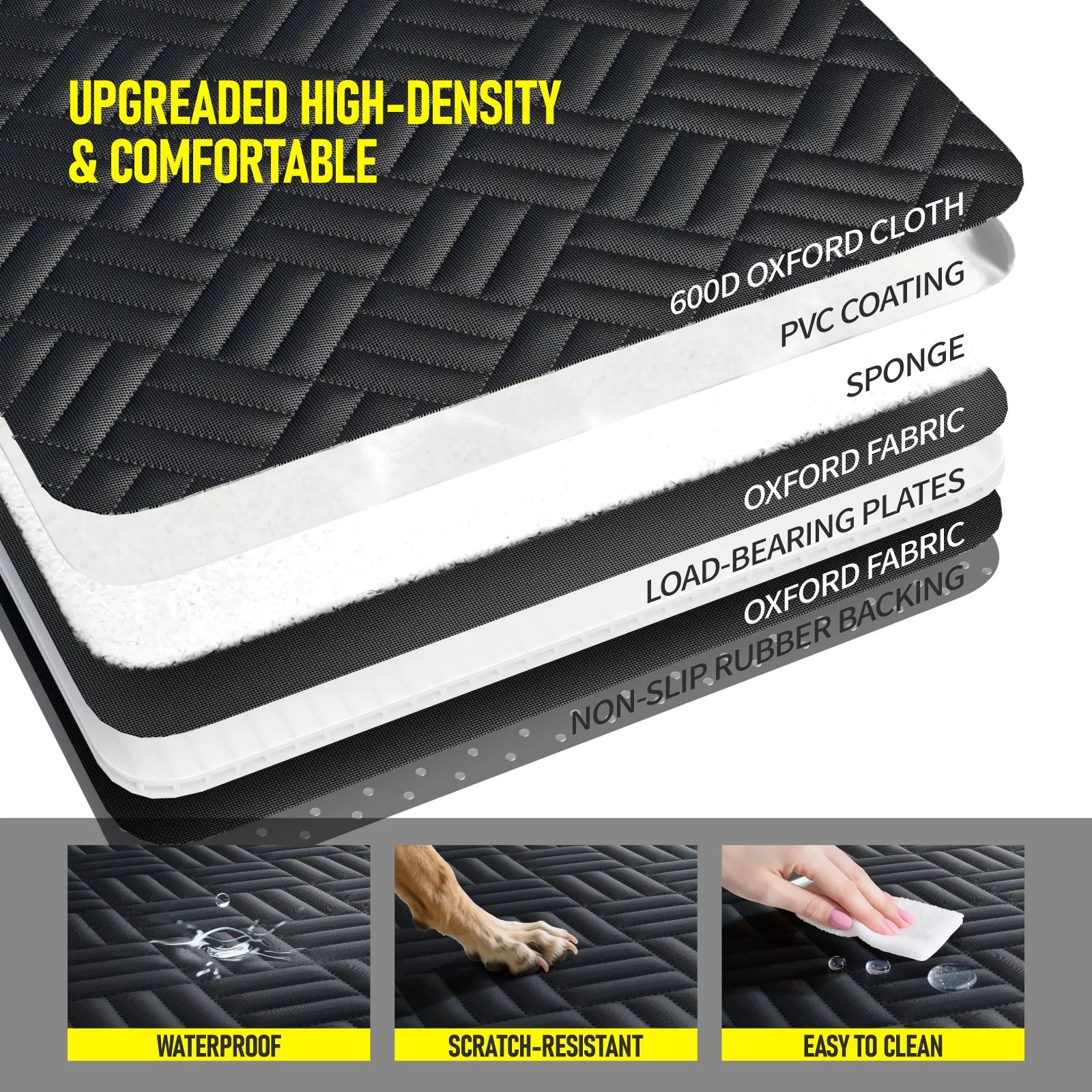 Premium Dog Car Seat Cover with Reinforced Base, Supports Up to 400 lbs | Innovative Waterproof Hammock Design for Cars, SUVs & Full-Size Trucks (Available in Small & Large Sizes)