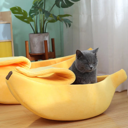 Cozy Banana Cat Bed House - Durable and Portable Pet Cushion for Cats and Small Dogs