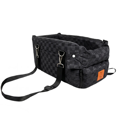 Zvrpet 2-in-1 Console Pet Car Seat and Carrier for Small Dogs and Cats (Up to 16 lbs) - Portable Booster with Anti-Collapse Design, Washable Cushion, Adjustable Padded Shoulder Strap, and Crossbody Bag Features