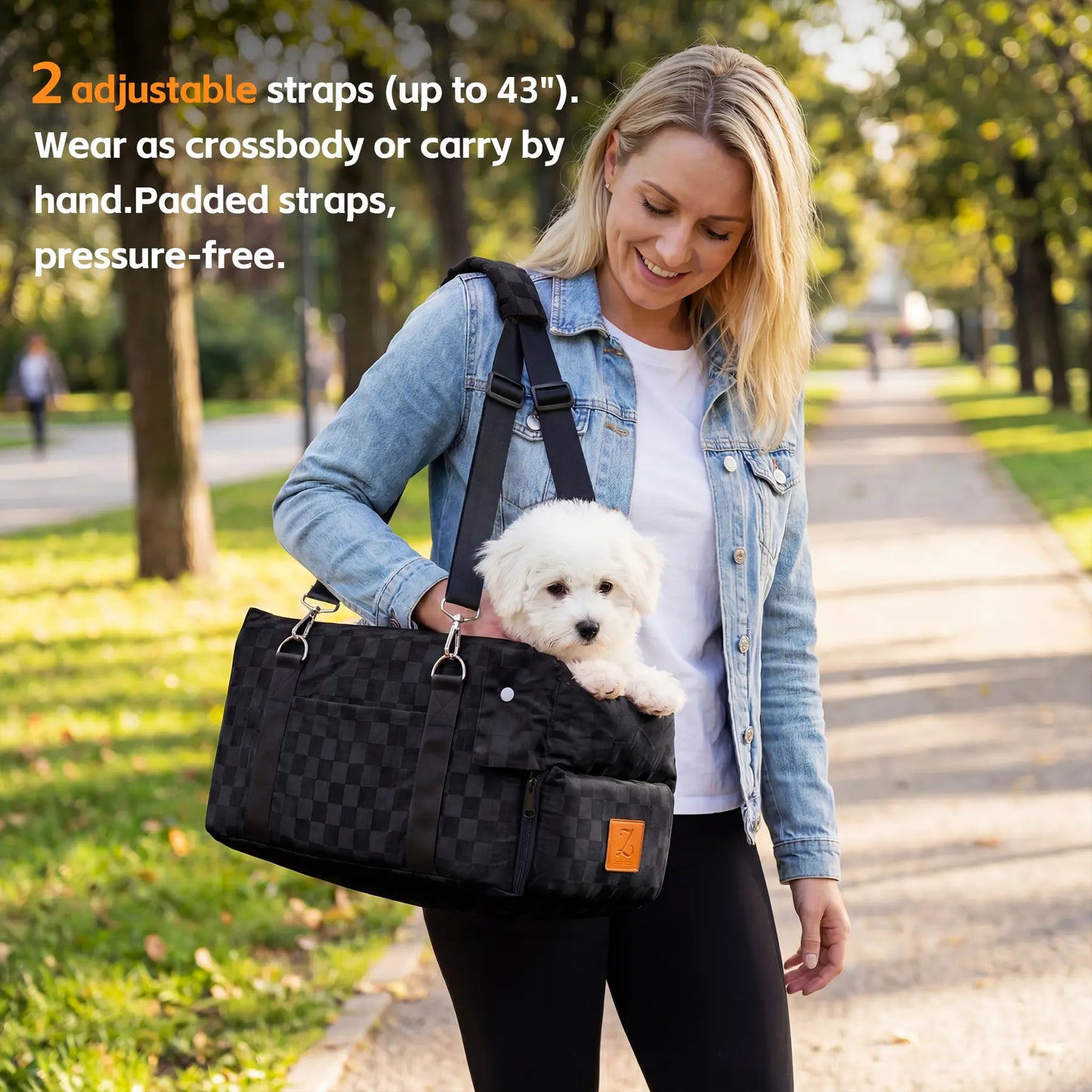 Zvrpet 2-in-1 Console Pet Car Seat and Carrier for Small Dogs and Cats (Up to 16 lbs) - Portable Booster with Anti-Collapse Design, Washable Cushion, Adjustable Padded Shoulder Strap, and Crossbody Bag Features