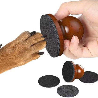 Pet Nail File and Grooming Board - Effortless Nail Smoothing for Dogs and Cats with 3 Replaceable Sheets and Ergonomic Wooden Handle