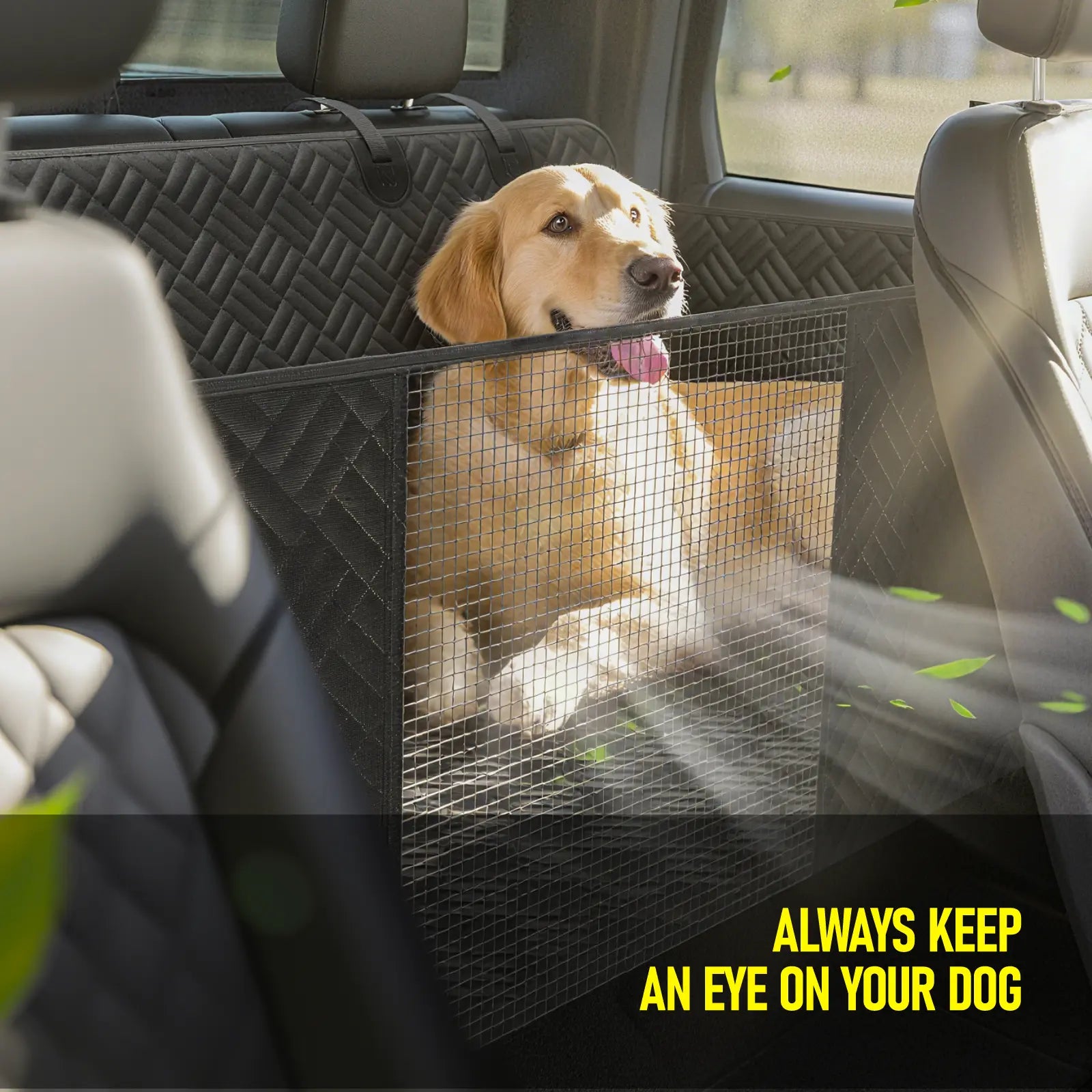 Premium Dog Car Seat Cover with Reinforced Base, Supports Up to 400 lbs | Innovative Waterproof Hammock Design for Cars, SUVs & Full-Size Trucks (Available in Small & Large Sizes)