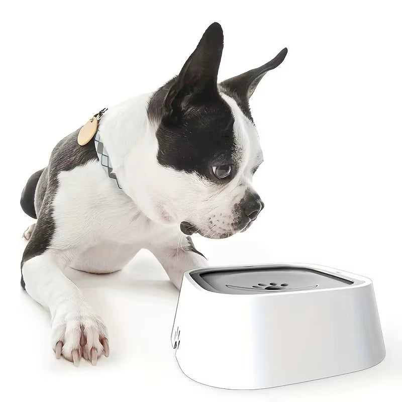 Pet Water Bowl with Slow Feeder Design - No-Spill Dog Water Dish