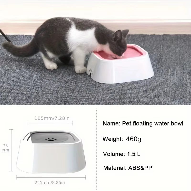 Pet Water Bowl with Slow Feeder Design - No-Spill Dog Water Dish