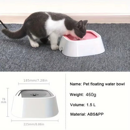 Pet Water Bowl with Slow Feeder Design - No-Spill Dog Water Dish
